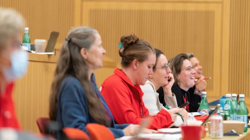 conference attendees at a lecture